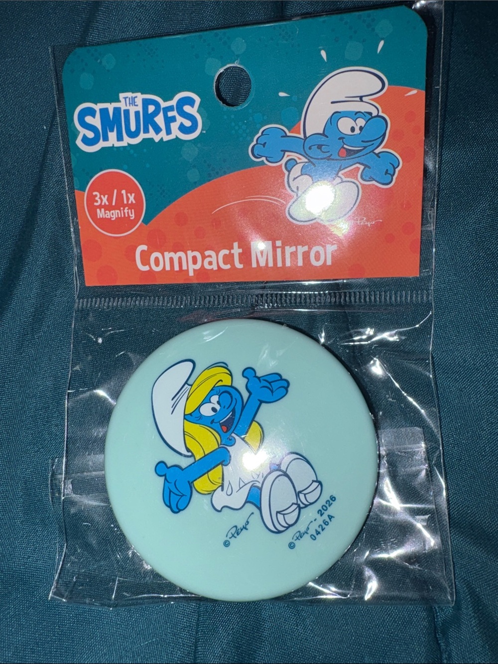 Smurfs Light Blue Smurfette Compact Mirror